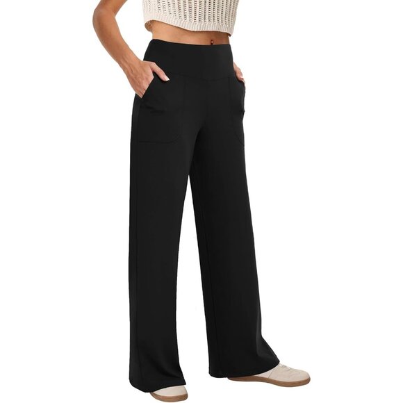 Other - Wide Leg Pants Woman High Waist Yoga Pants with Pockets Loose Stretch Dress Work
